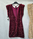 Anna Velvet Sequin Mini Dress: Black