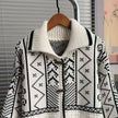 Nordic Knit Oversized Toggle Cardigan: Navy