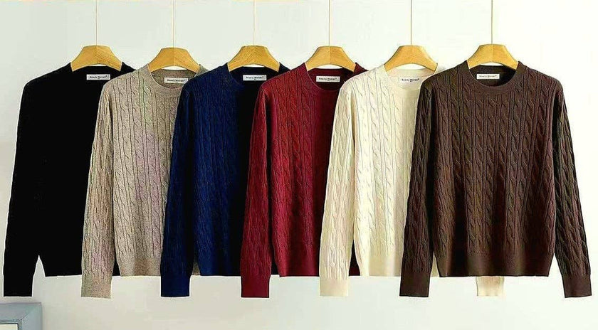 Soft Touch Crew Cable Fine Knit Jumper: Mocha