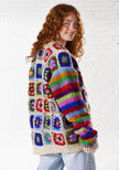 Crochet Rainbow Cardigan: Cream(C)