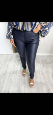 Vegan Leather Look Bi stretch Voggo Jeans: Black