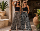 Animal Printed Wide Leg Trousers: Dark Leopard