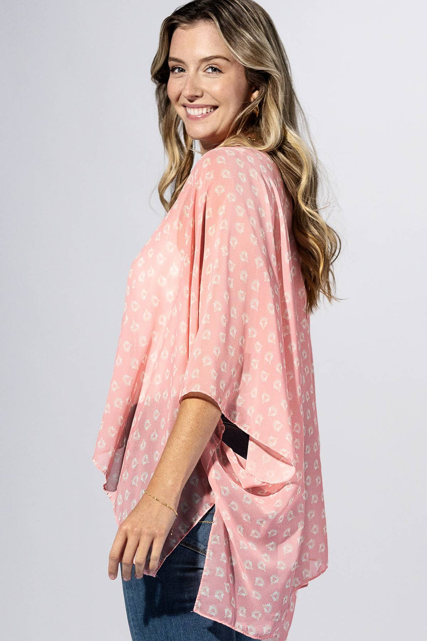 Peony Ditsy Blossom Kimono: CHARM PINK