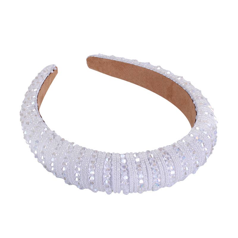 Dazzling Crystal Embellished Headband SS62: Gray