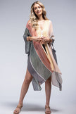 Sunset Stripe Viscose Kimono: Stripe Multi