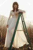 White Bell Sleeve V-Neck Beach Cover Up Maxi Dress
