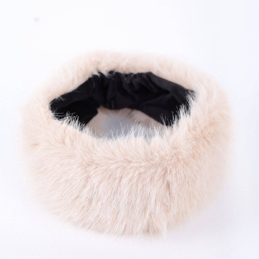 Cosy Ear Warmer Faux Fur Winter Headband SD125: Beige