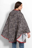 Aspen Waterproof Rain Poncho - Cream/Red, Leopard Print: One-size (UK 8-22)