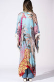 Safari Sky Fringed Duster Kimono: 41-Pink Horizon Mist